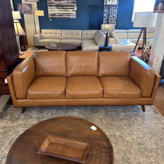Karlstad Chestnut Leather Sofa U SOFAS