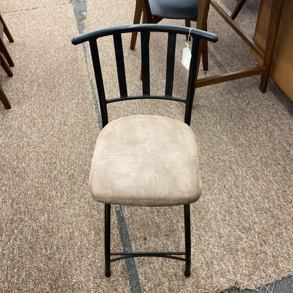 Metal Folding Taupe Seat Counter Stool (AS IS) UNCATEGORIZED