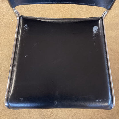 Black Leather Chrome Frame Dining Chair *Set of 6* C DINING CHAIRS