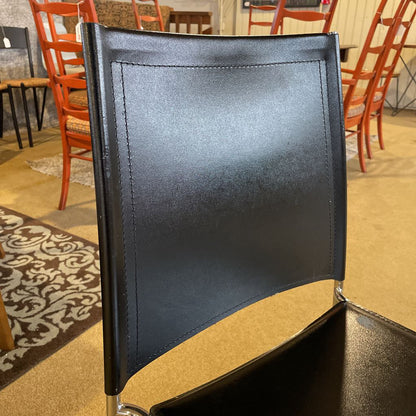 Black Leather Chrome Frame Dining Chair *Set of 6* C DINING CHAIRS