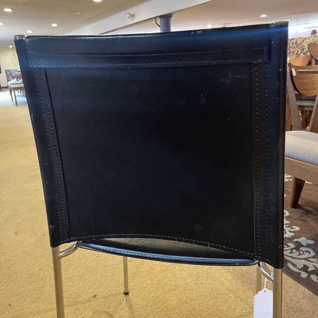 Black Leather Chrome Frame Dining Chair *Set of 6* C DINING CHAIRS