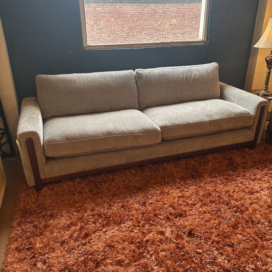 Wood Trim Tan Sofa U SOFAS