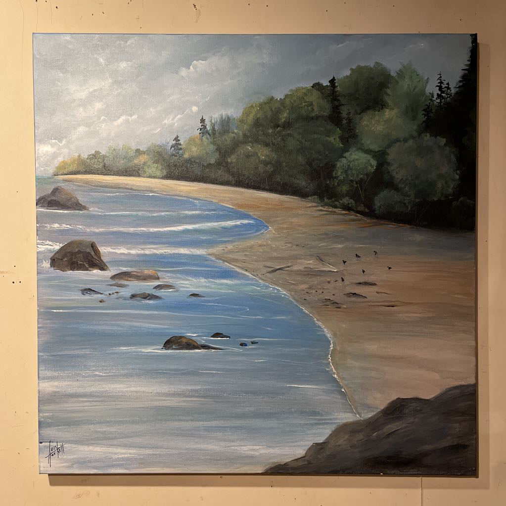 LOIS HASKELL "Lonely Beach II" 30"x30" ART