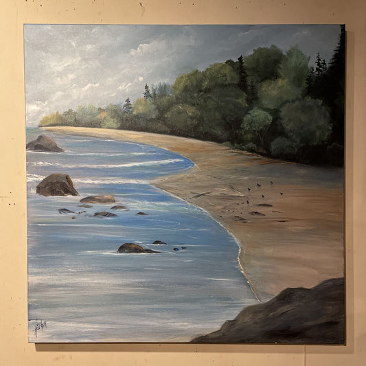 LOIS HASKELL "Lonely Beach II" 30"x30" ART