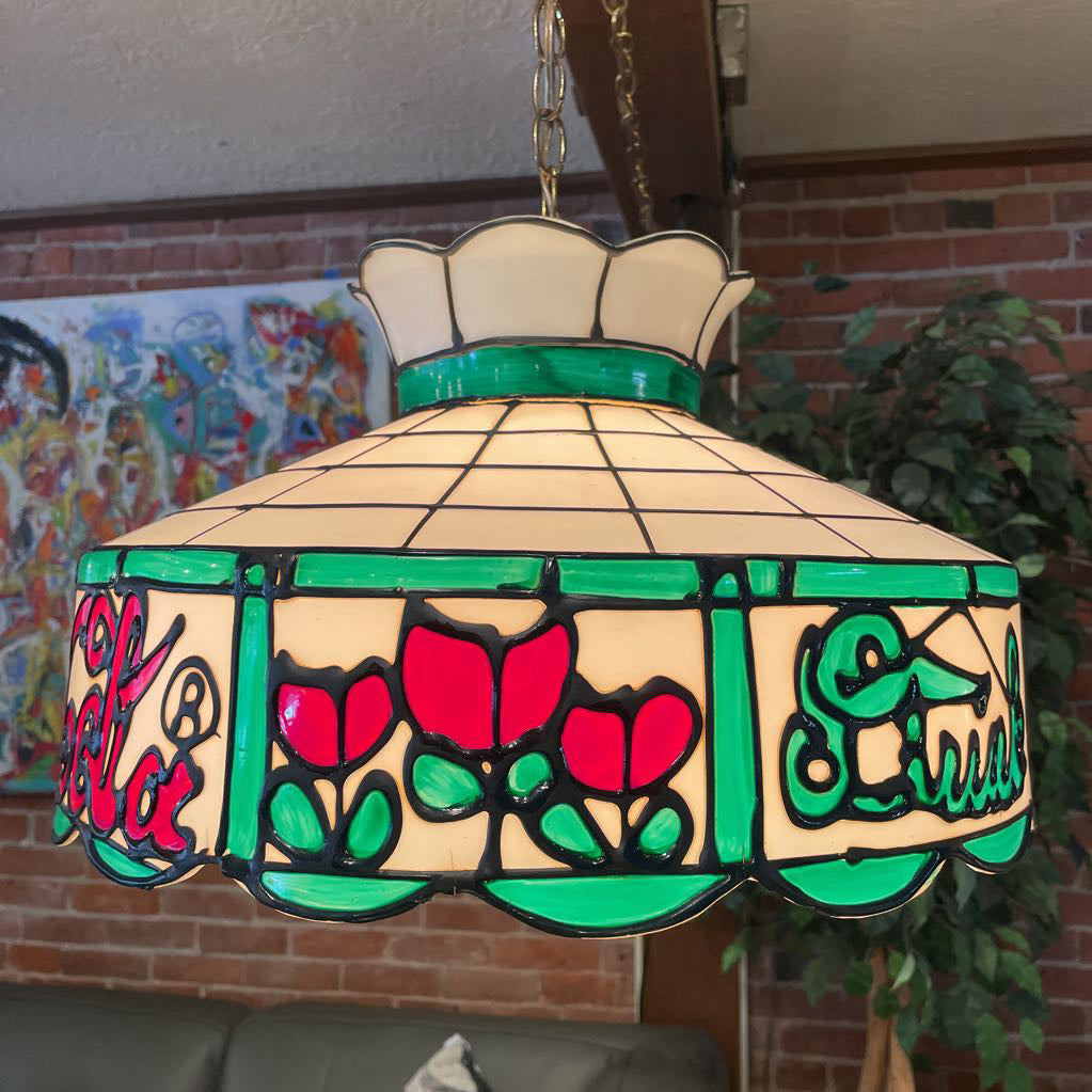 1970's Plastic Stained Glass-Style COCA-COLA Pendant Lamp LAMPS