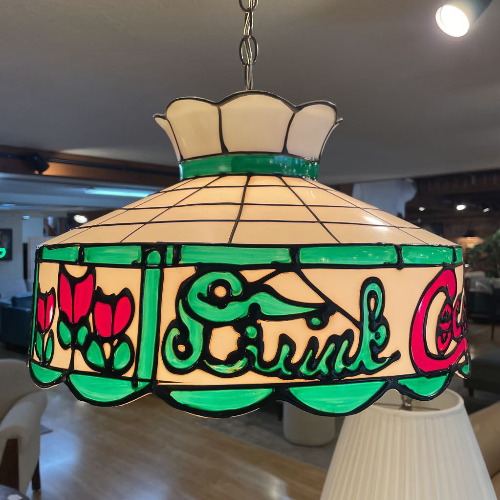1970's Plastic Stained Glass-Style COCA-COLA Pendant Lamp LAMPS
