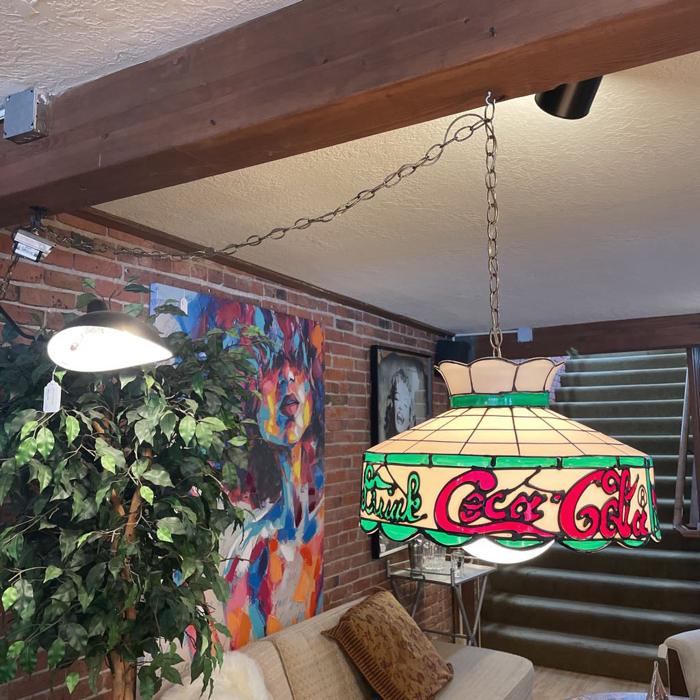 1970's Plastic Stained Glass-Style COCA-COLA Pendant Lamp LAMPS