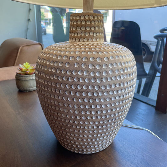 Round Dotted Pottery Base Lamp LAMPS