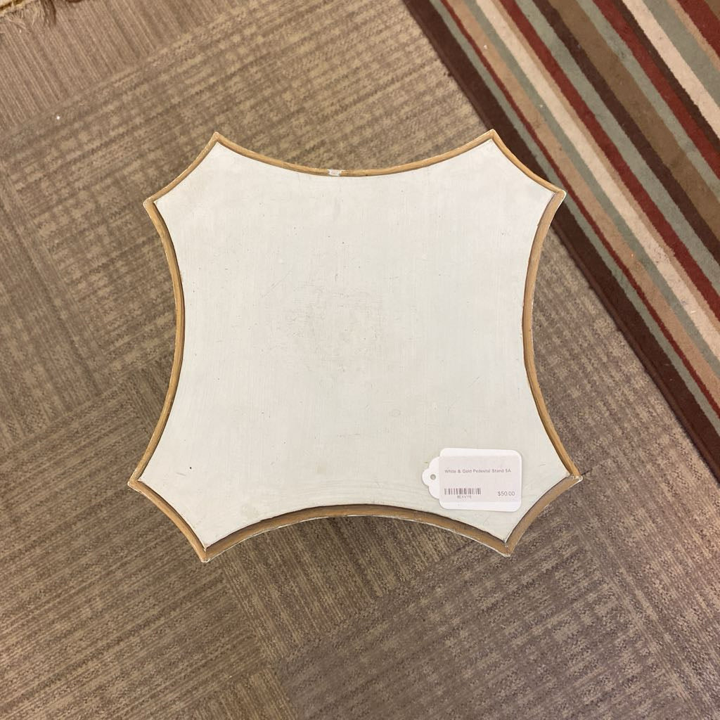 White & Gold Pedestal Stand SMALLS