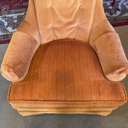 MCM Orange Velvet Tufted Back Chair w/ Tassels U ACCENT CHAIRS