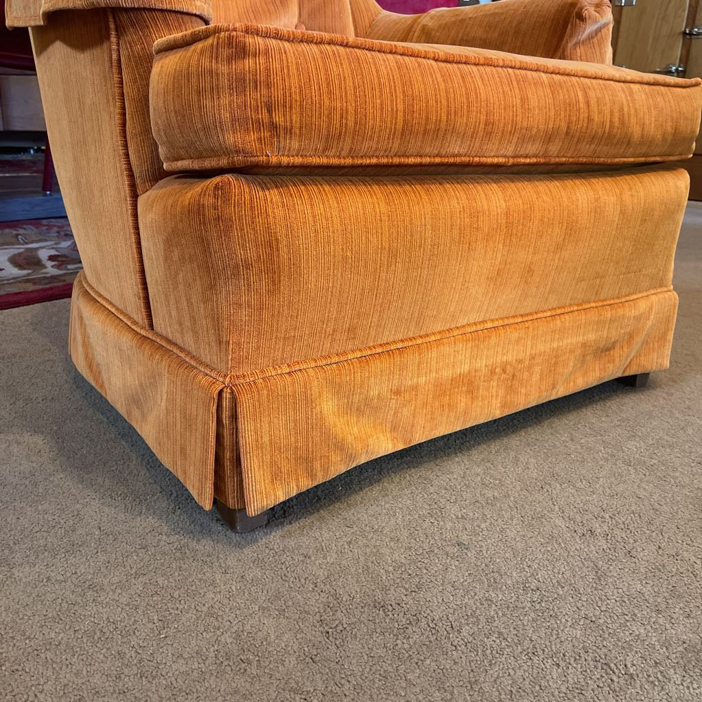 MCM Orange Velvet Tufted Back Chair w/ Tassels U ACCENT CHAIRS
