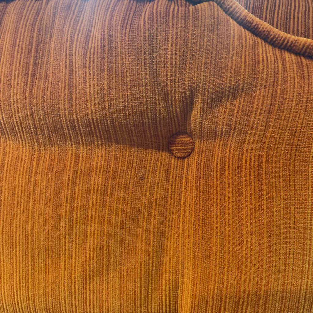 MCM Orange Velvet Tufted Back Chair w/ Tassels U ACCENT CHAIRS