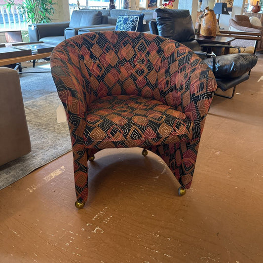 Patterned Geometric Accent Chair w/ Wheels U ACCENT CHAIRS