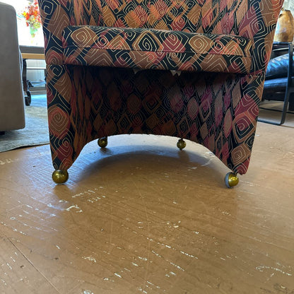 Patterned Geometric Accent Chair w/ Wheels U ACCENT CHAIRS