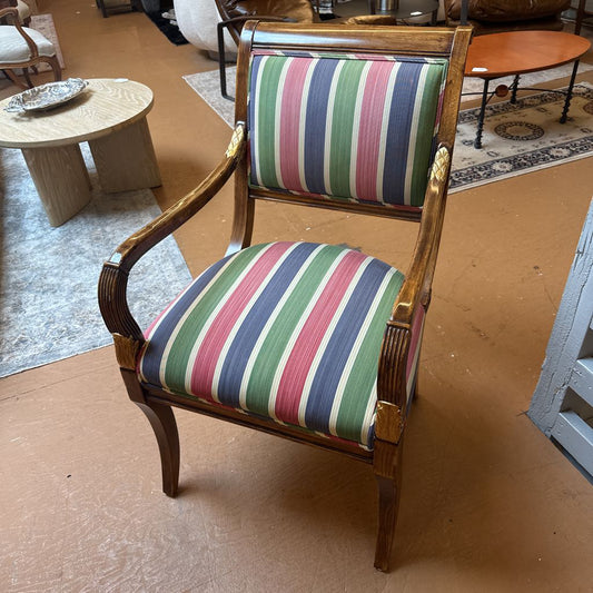 Louis Style Striped Wood Armchair U ACCENT CHAIRS