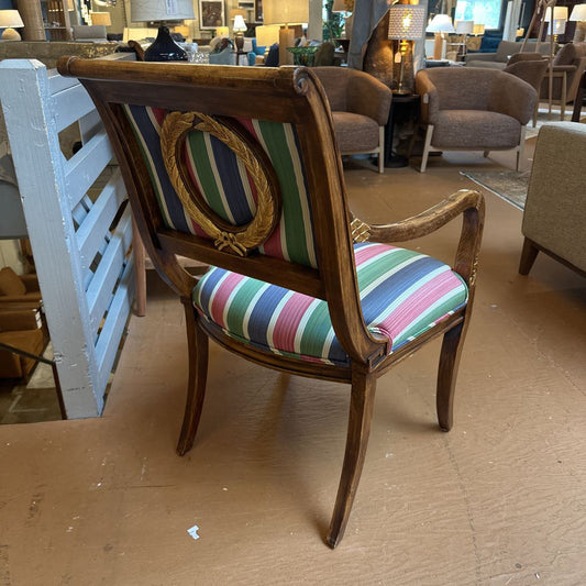Louis Style Striped Wood Armchair U ACCENT CHAIRS