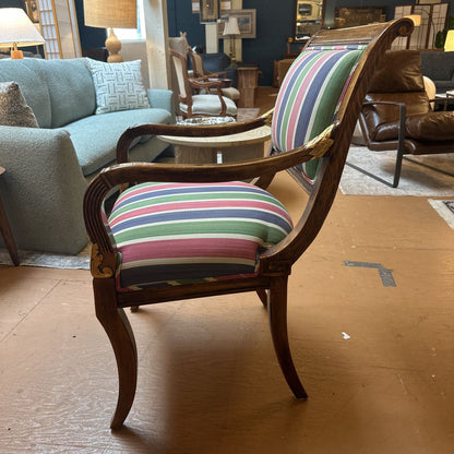 Louis Style Striped Wood Armchair U ACCENT CHAIRS
