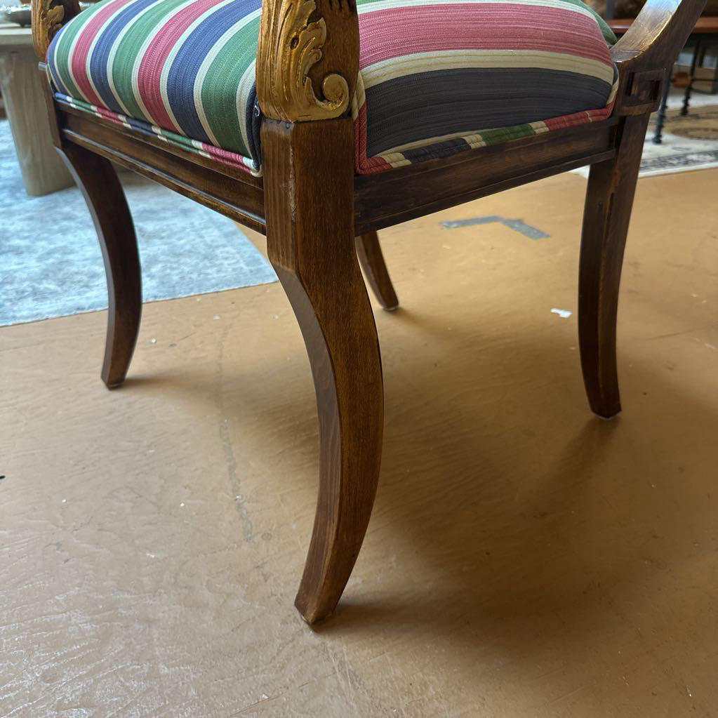 Louis Style Striped Wood Armchair U ACCENT CHAIRS