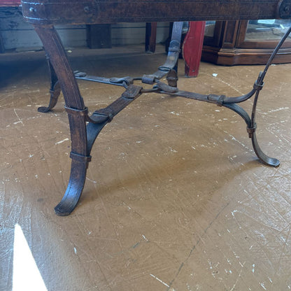 Jaques Adnet Hermes Glass & Wrought Iron Side Table C SIDE TABLES