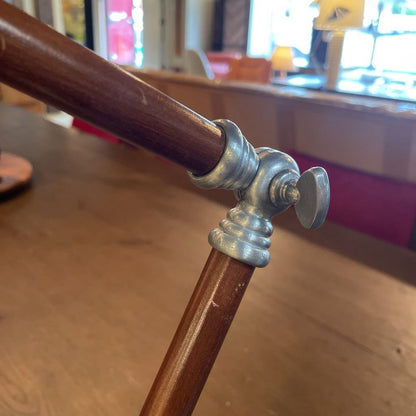 Brushed Metal Wooden Neck Table Lamp LAMPS
