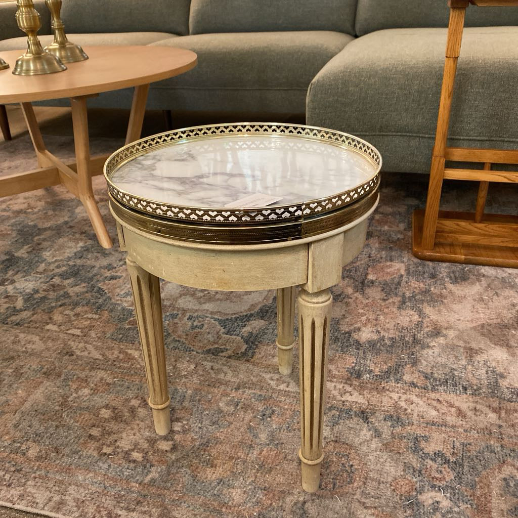 French Provincial Modernized Cocktail Table w Stone Top C SIDE TABLES