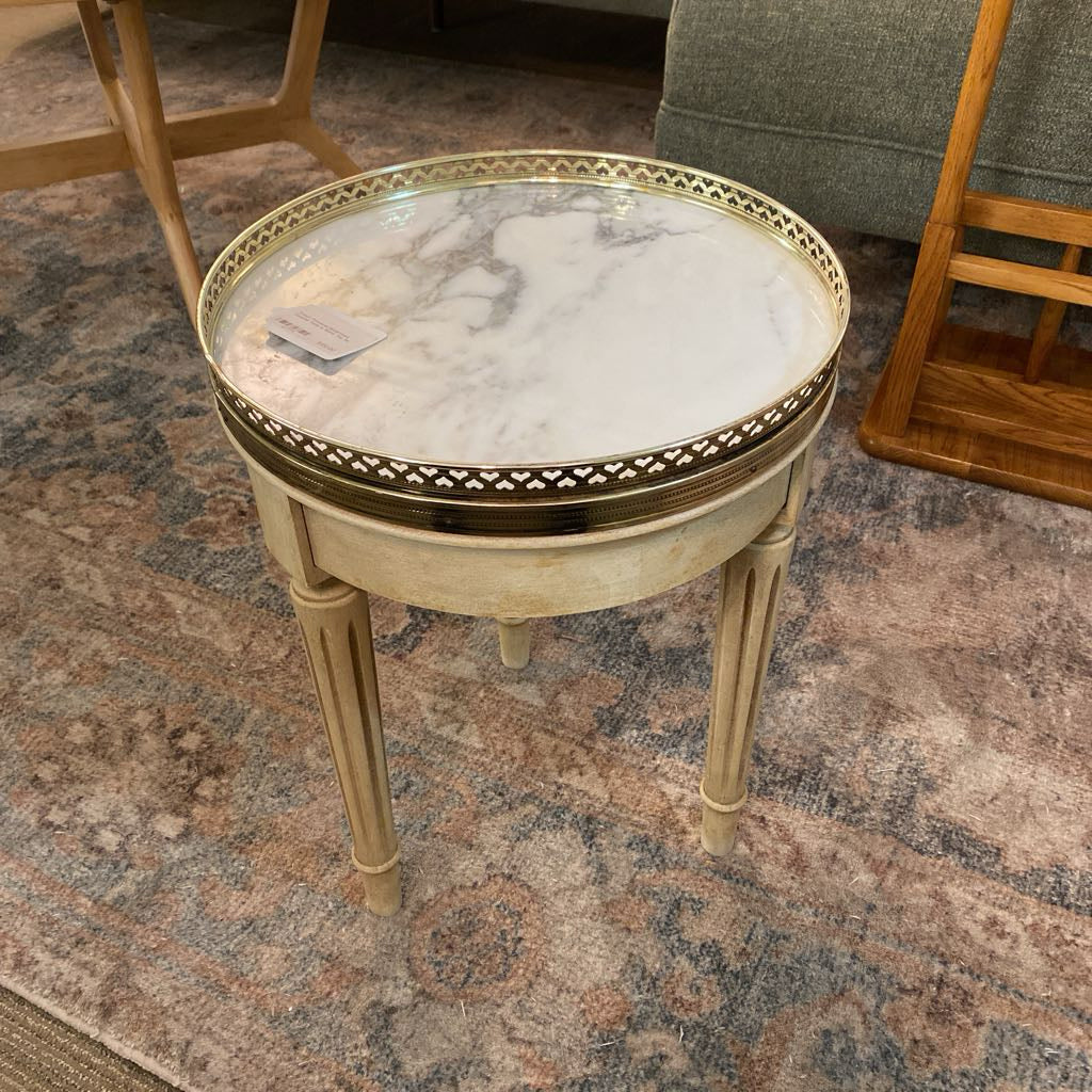 French Provincial Modernized Cocktail Table w Stone Top C SIDE TABLES