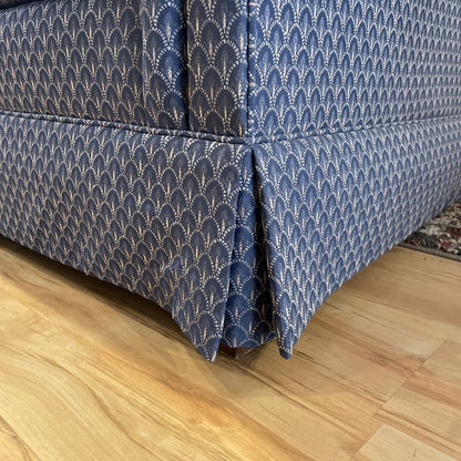 Vintage Blue Scalloped Pattern Rolled Arm Sofa U SOFAS