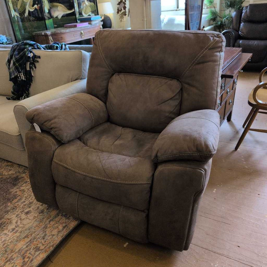 Suede Brown Electric Recliner U ACCENT CHAIRS
