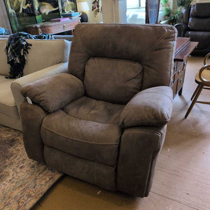 Suede Brown Electric Recliner U ACCENT CHAIRS