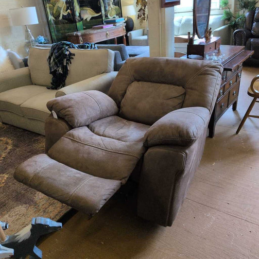 Suede Brown Electric Recliner U ACCENT CHAIRS