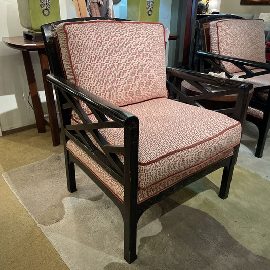 Baker Chinoiserie Cain Back Lounge Chair U ACCENT CHAIRS