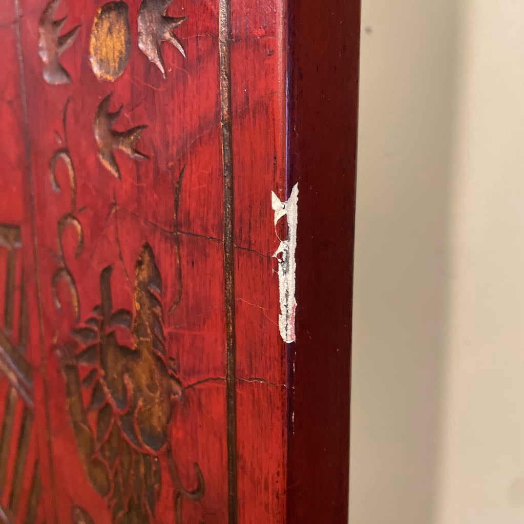 Burgundy Asian 8 Panel Tall Screen C SCREENS