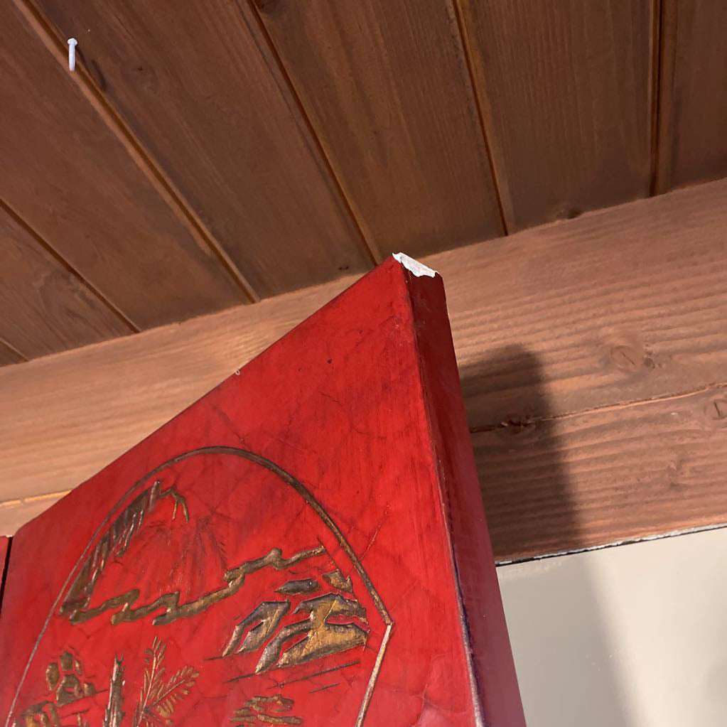 Burgundy Asian 8 Panel Tall Screen C SCREENS
