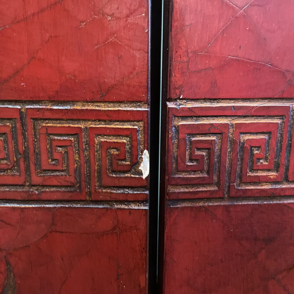 Burgundy Asian 8 Panel Tall Screen C SCREENS