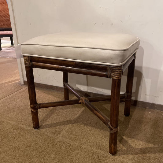 Bamboo White Leather Stool C STOOLS