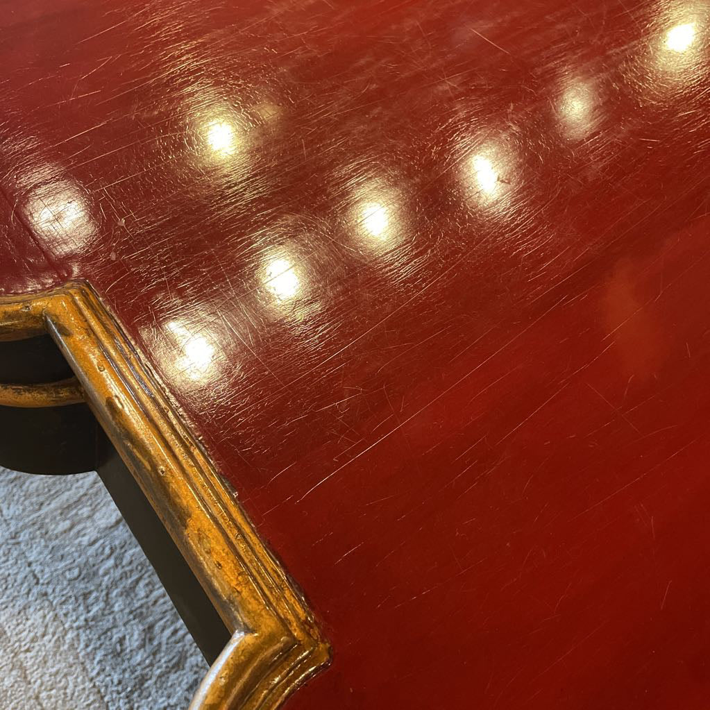 Red & Gold Chinoiserie Style Pie Crust Edge Coffee Table C COFFEE TABLES