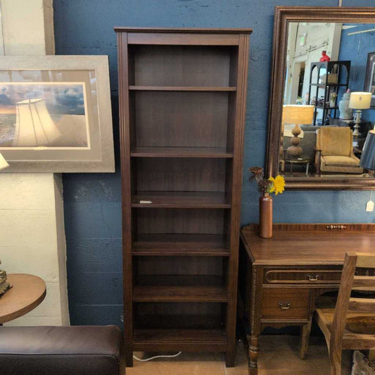 Dark Wood Narrow Bookcase (AS IS) C BOOKSHELVES