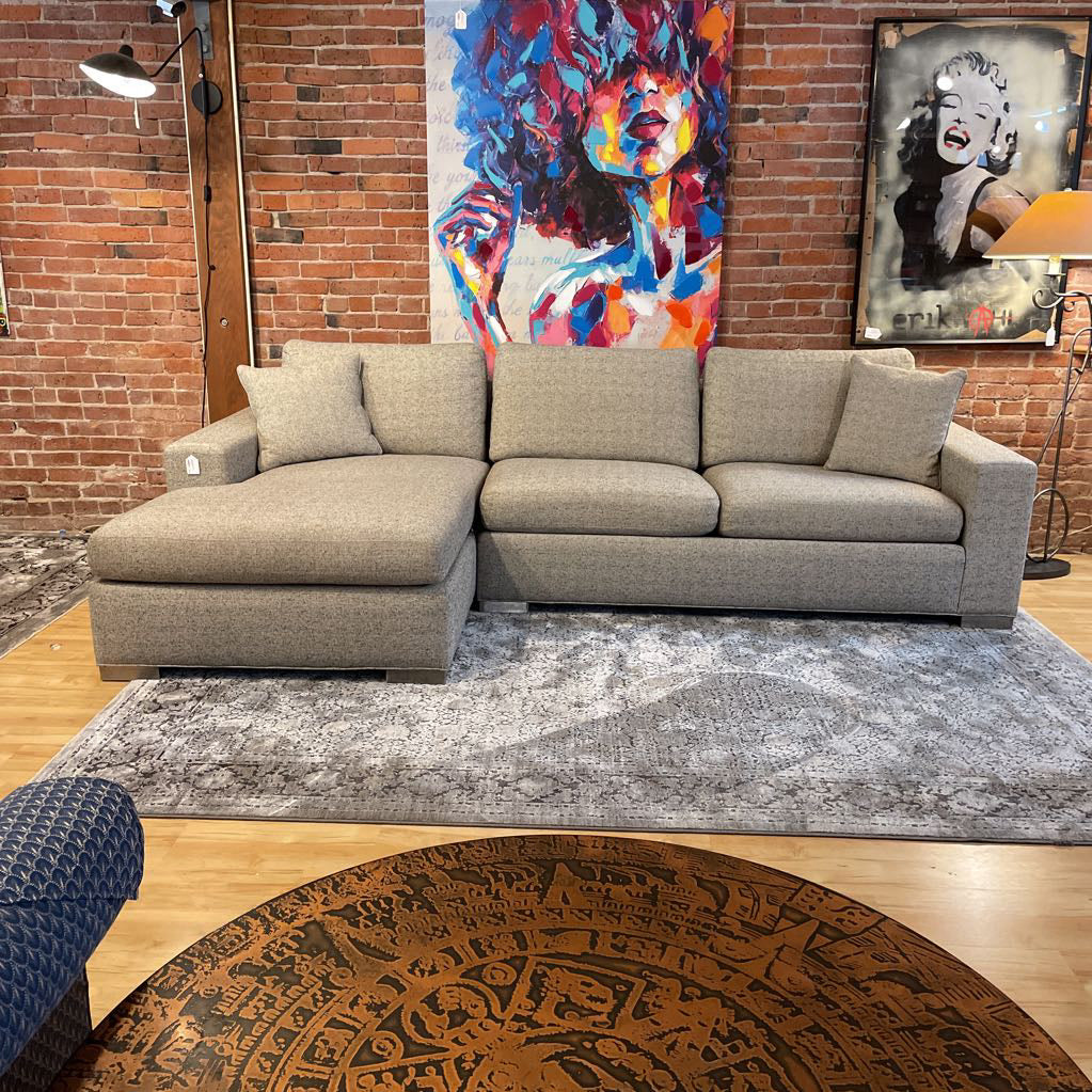 ETHAN ALLEN Grey LAF Sectional U SECTIONALS LAF