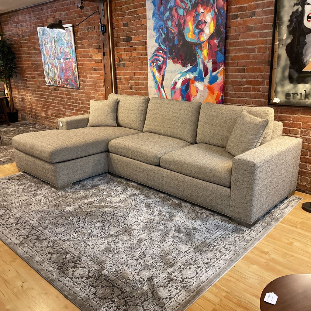ETHAN ALLEN Grey LAF Sectional U SECTIONALS LAF