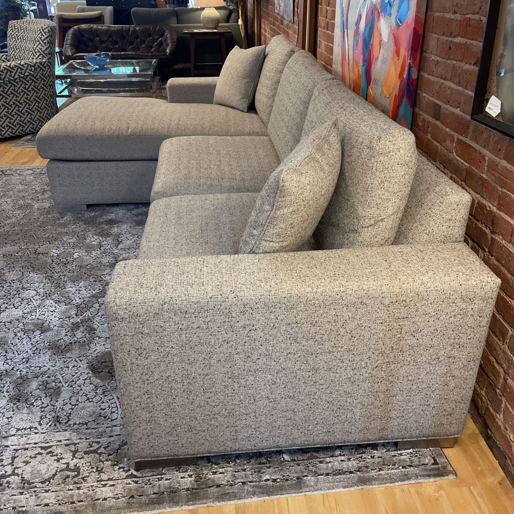 ETHAN ALLEN Grey LAF Sectional U SECTIONALS LAF