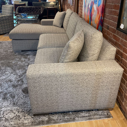 ETHAN ALLEN Grey LAF Sectional U SECTIONALS LAF