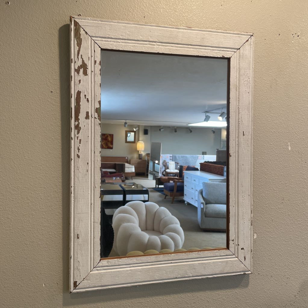 Rustic White Painted Mirror C MIRRORS
