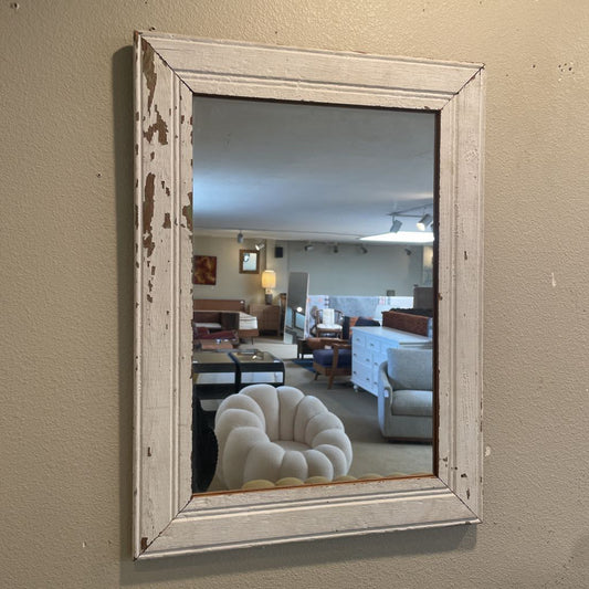 Rustic White Painted Mirror C MIRRORS
