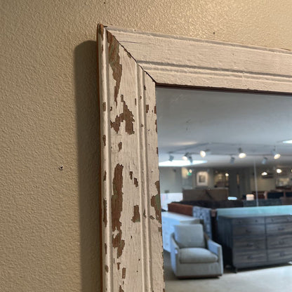 Rustic White Painted Mirror C MIRRORS