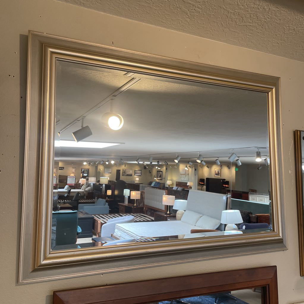 Silver w/ Yellow Trim Rectangular Wall Mirror C MIRRORS