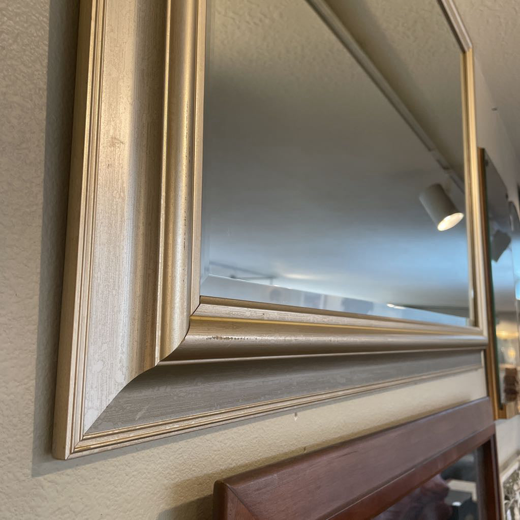 Silver w/ Yellow Trim Rectangular Wall Mirror C MIRRORS