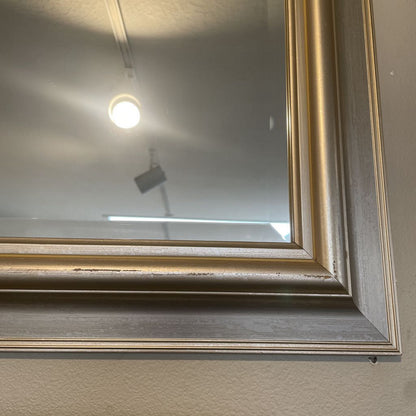 Silver w/ Yellow Trim Rectangular Wall Mirror C MIRRORS