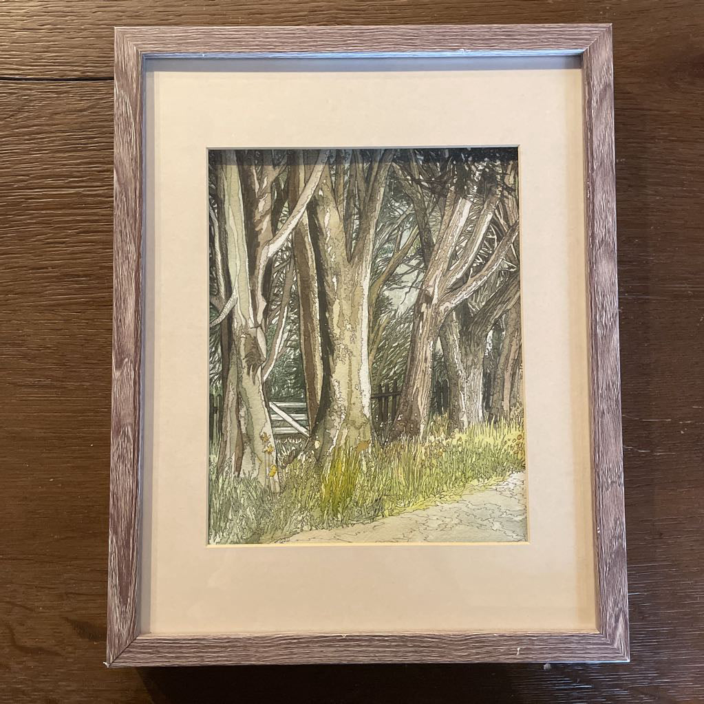California Artist Trees by a Lane Framed Art ART