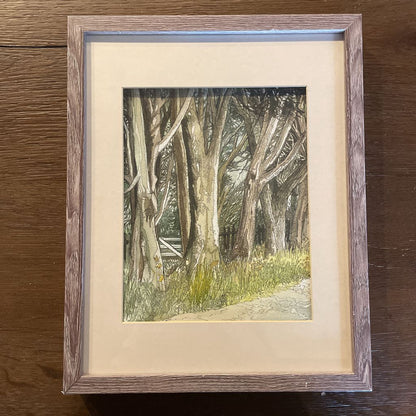 California Artist Trees by a Lane Framed Art ART