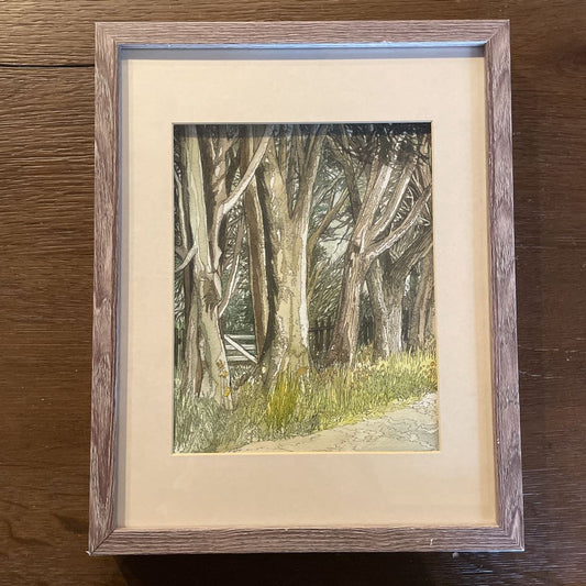 California Artist Trees by a Lane Framed Art ART